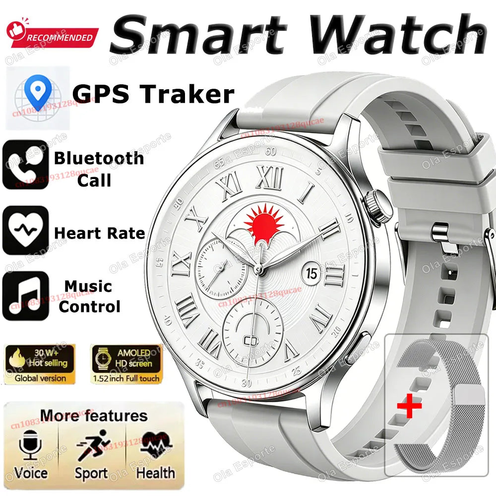 Men's GPS Smartwatch 1.52" AMOLED BT Calls NFC IP68 Waterproof