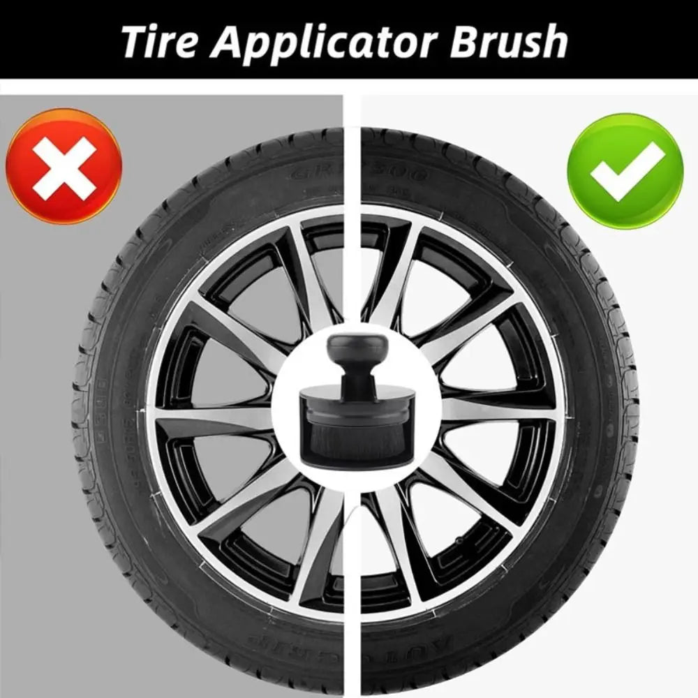 Portable High-Density Car Tire Polishing Brush with Stand Soft Car Tire Brush Tire Shine Brush for Tire Polish Wax Care Oasis Select