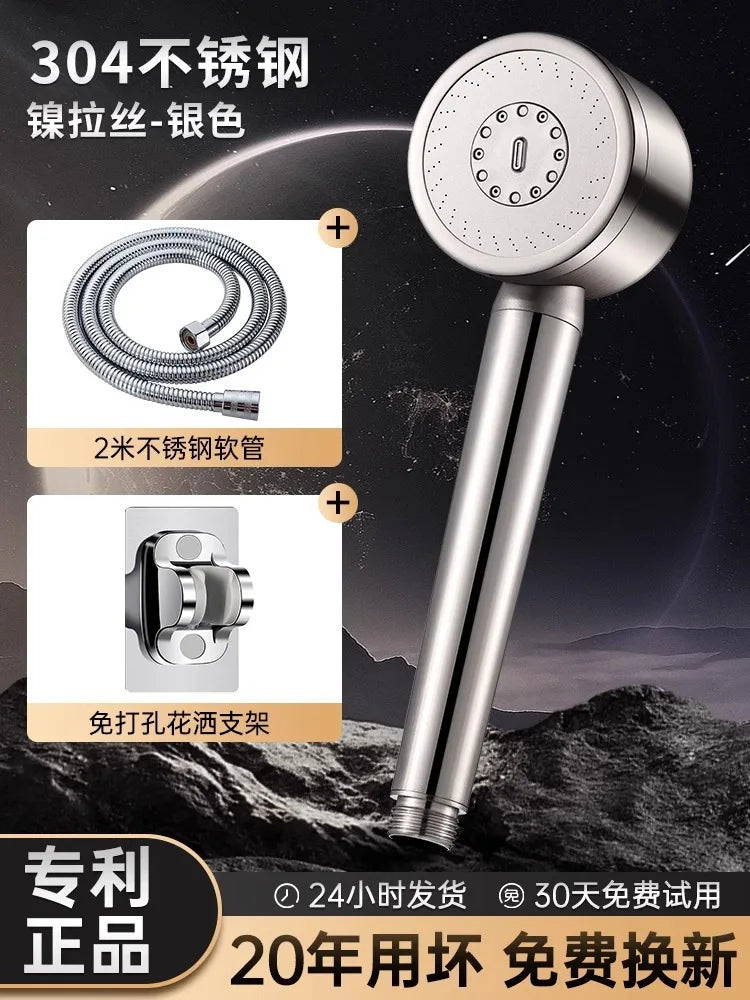 Upgraded 304 Stainless Steel Shower Head 3 Modes Adjustable High Pressure Sprayer Anti-Fall Shower Head Bathroom Accessories Oasis Select Shower Head Set B