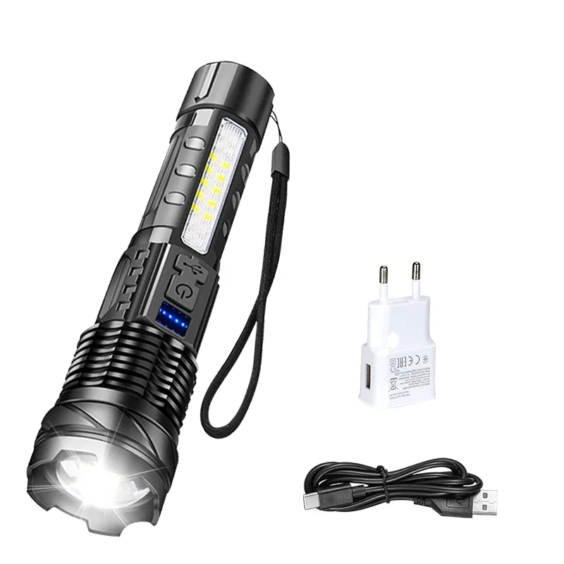 P50 LED Tactical Flashlight 2000LM | Zoom, Rechargeable USB-C