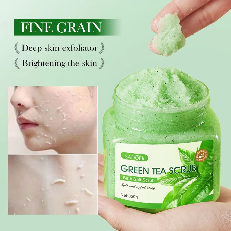 Sadoer Green Tea Body Scrub 350g – Exfoliate & Soften Skin Body Scrub Oasis Select