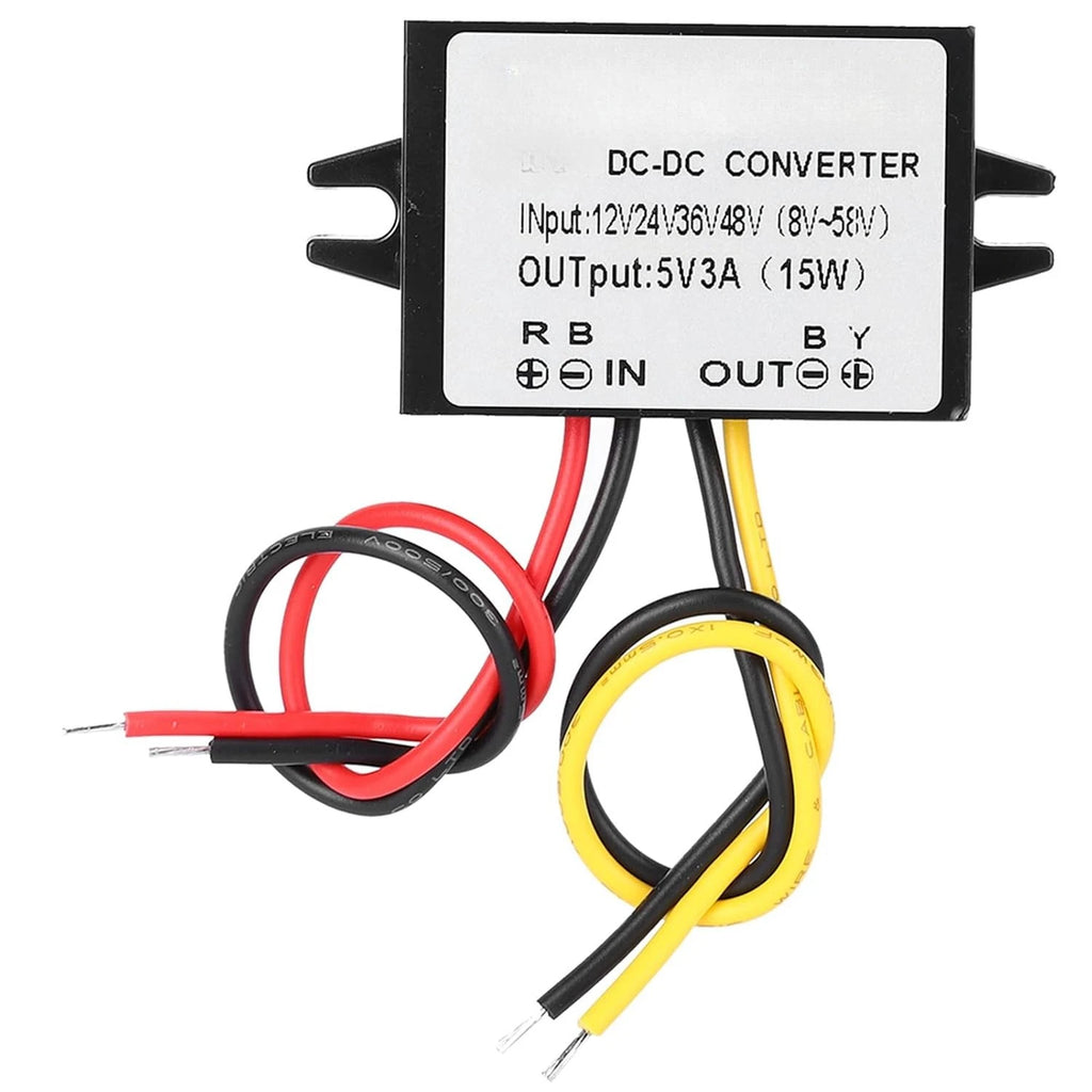 DC To DC 12V/24V/36V/48V Step Down To 5V 3A Waterproof Buck Power Supply Module For Automobile LED Display Fan Monitor Camera Oasis Select 12-48V to 5V 3A