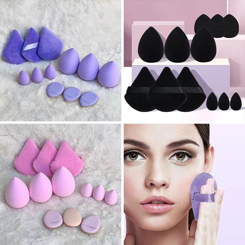 12 Pieces Powder Puff Face Triangle Makeup Sponge Soft Velour Puffs for Loose Powder Setting Powder Blender Foundation Sponge Be Oasis Select