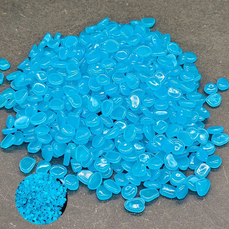 1cm Small Artificial Luminous Stone Vase Decoration Pot Luminous Stone 0.5 G Fluorescent Fish Tank Landscape Pebbles Oasis Select dark blue A pack of 200