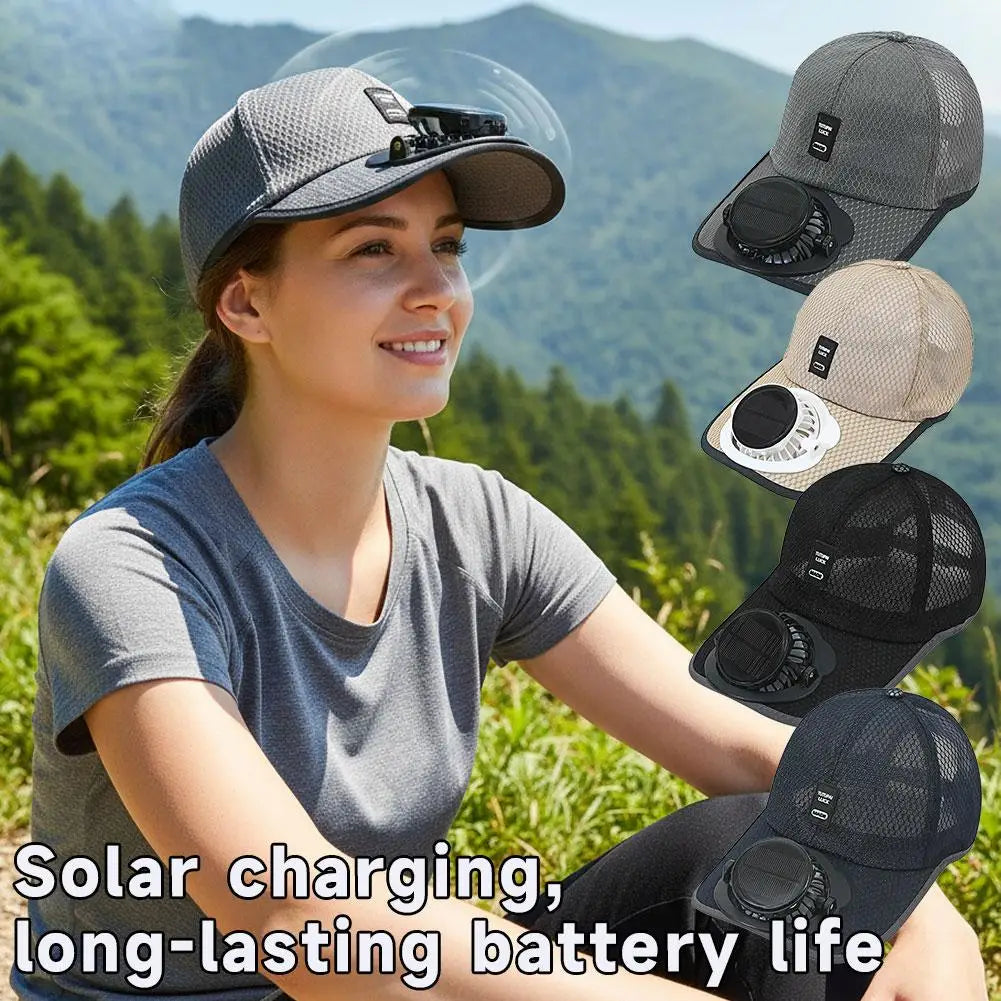 Summer Breathable Mesh Cap Solar Fan Cap Outdoor Leisure Sun Shading And Sun Protection Baseball Cap New USB Fan Cap Oasis Select