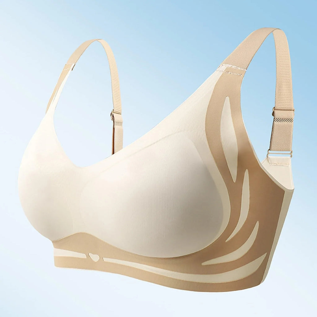 Women's Wireless Push-Up Bra | Seamless V-Neck Wire-Free Wireless Push-Up Bra Oasis Select 42 Beige