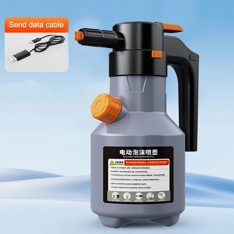 2L Professional Electric Foam Sprayer Motorized Handheld High Pressure Snow Foam Car Wash Sprayer For Car Wash Accessories Oasis Select Gray