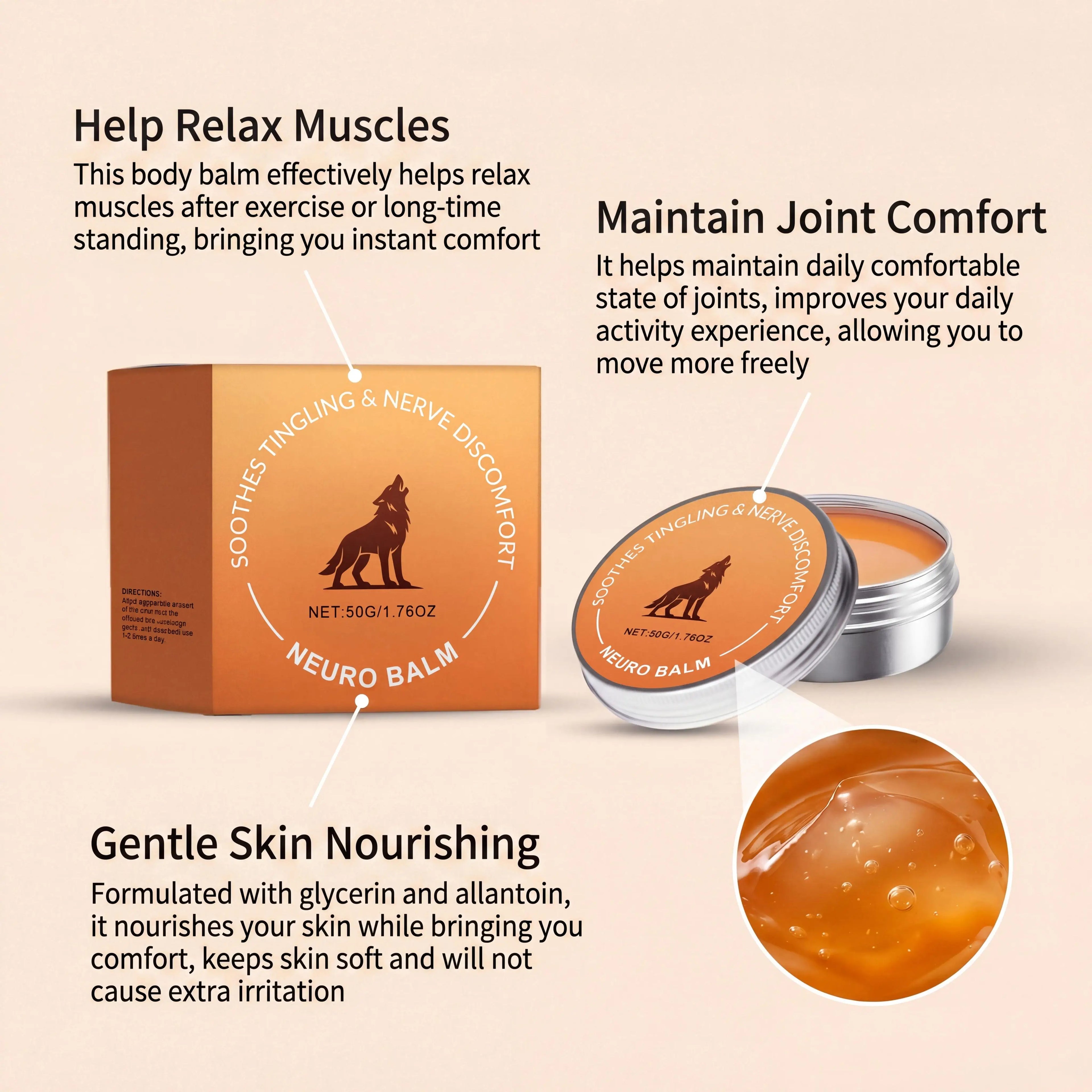 Nerve Relief Balm Herbal Joint Care Deep Penetrate Soothing Joint Discomfort Knee Shoulder Support Joint & Muscle Care Ointment Oasis Select