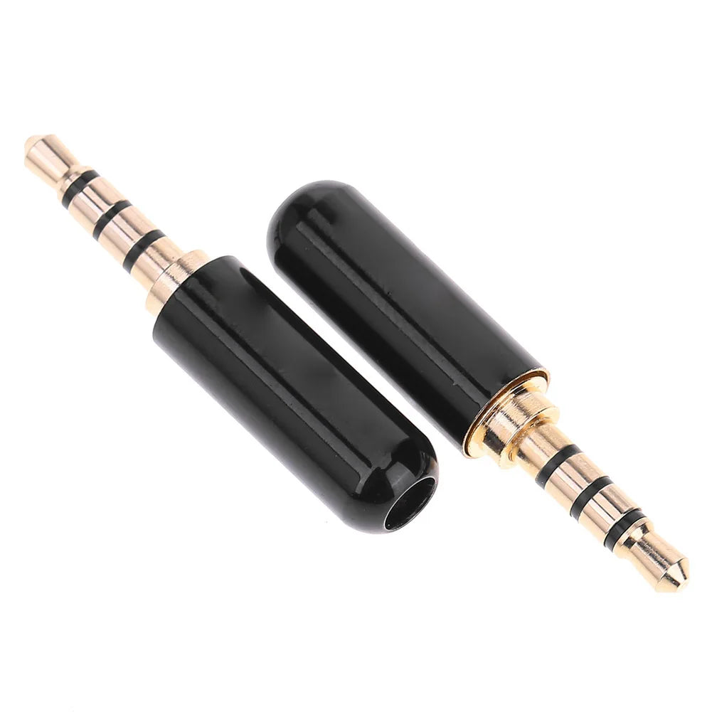 2pcs 3.5mm 1/8in TRRS 4-Pole Male Plug Adapter Headphone DIY Connectors Oasis Select