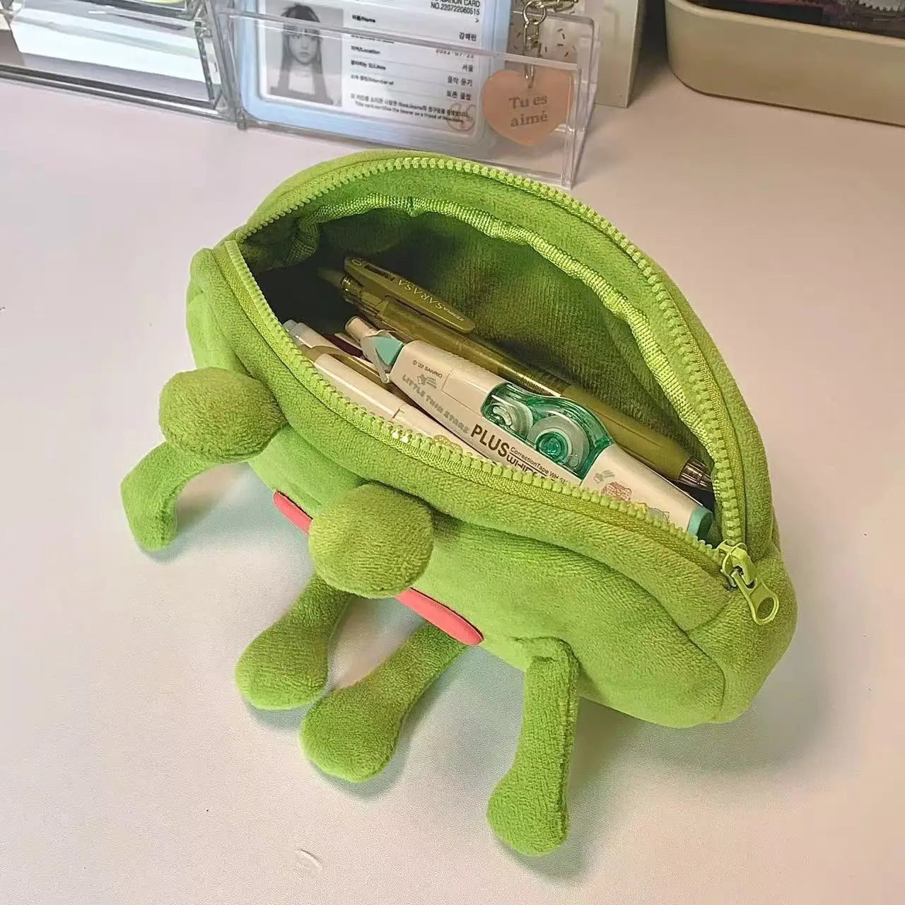 Fun and Funny Big Mouthed Frog Plush Pencil Case Ugly and Cute Large Capacity Stationery Bag Oasis Select
