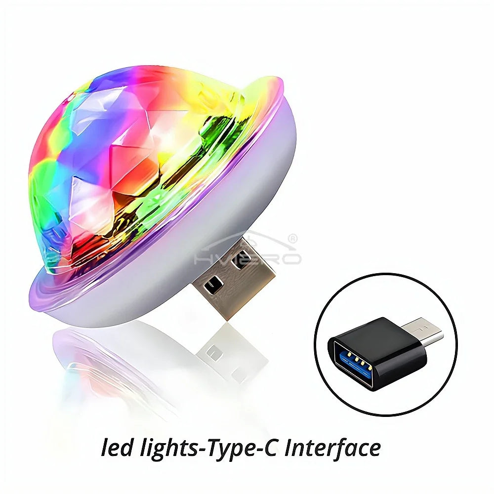 Mini USB RGB Disco Crystal Ball Light | DJ Party Stage Lamp