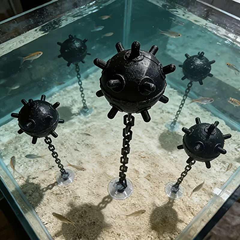 Cool Mine Aquarium Ornaments 3D Printing Underwater Mine Decor with Chain Fish Tank Decor Navigation Themed Aquarium Decorations Oasis Select