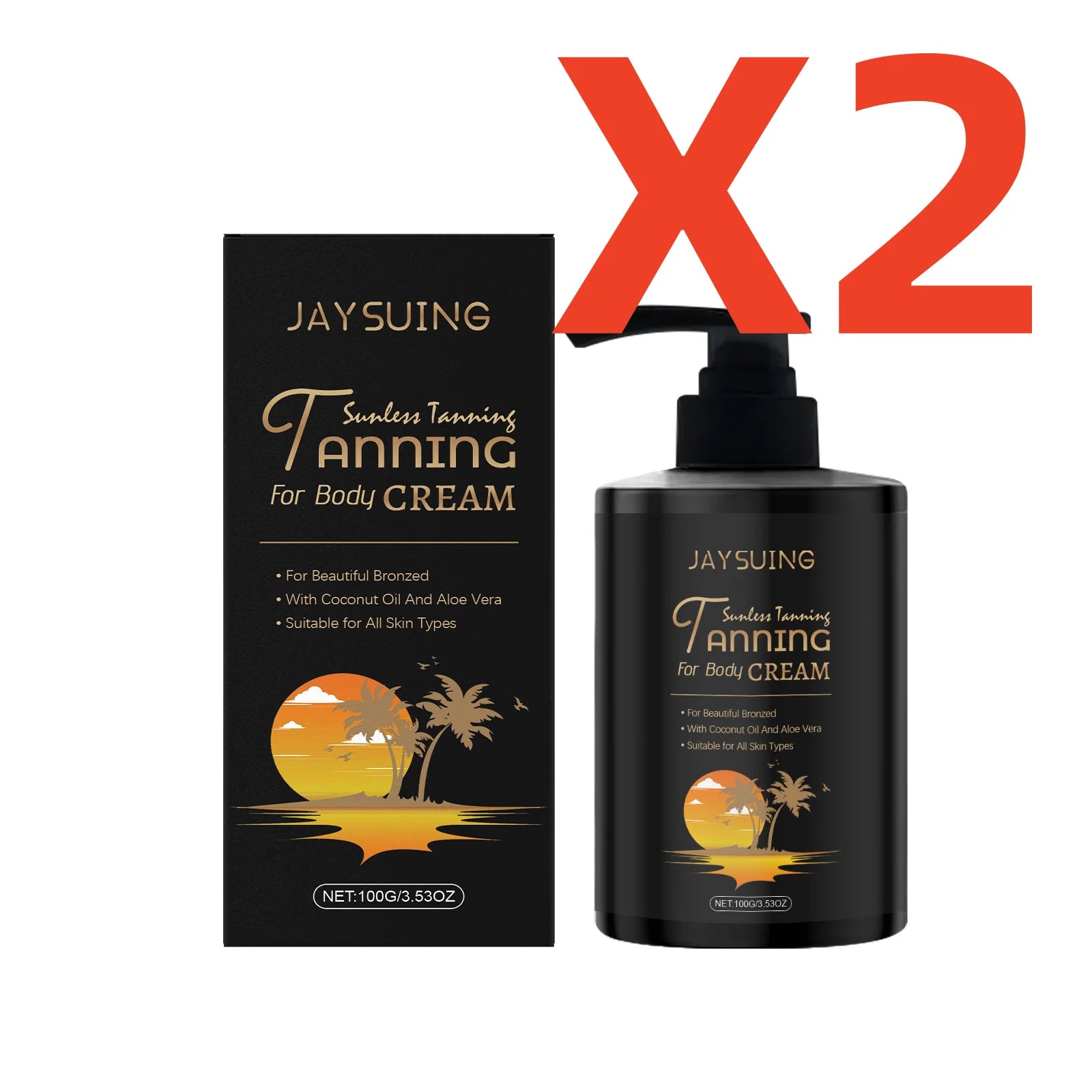 Moisturizing Tanning Cream Summer Sunless Self Tanner Body Face Repair Sun Damage Smooth Even out Skin Non-greasy Bronzer Lotion Oasis Select 200g boxed