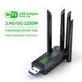 1200Mbps WiFi USB Adapter Dual Band 2.4G+5Ghz Wi-Fi Dongle 4 Antenna 802.11AC USB3.0 High-Speed Wireless Card Receiver PC/Laptop Oasis Select 1200Mbps