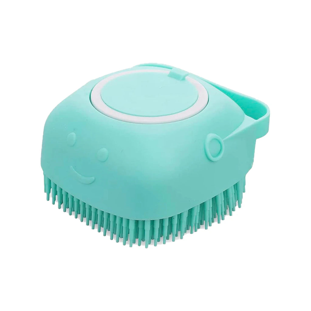 Silicone Pet Bath Brush with Soap Dispenser Soft Massage Dog Cat Scrubber Gentle Exfoliating Shower Grooming Tool Oasis Select 1pc