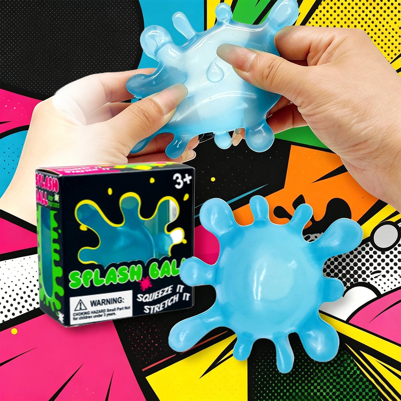 Splash Shape Stress Ball Shapeable Squeeze Toy Soft Non Sticky Anti-Stress Relieve Anxiety for Kids and Adults Gift Oasis Select