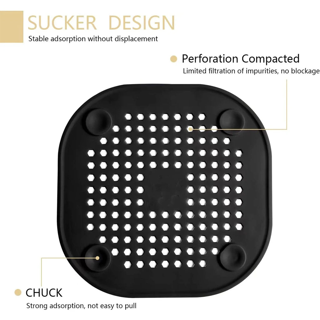 6/9pcs Silicone Drain Strainer Reusable No-Clog Filter with Non-Slip Suction Base for Kitchen Bathroom Bathtub Toilet Oasis Select