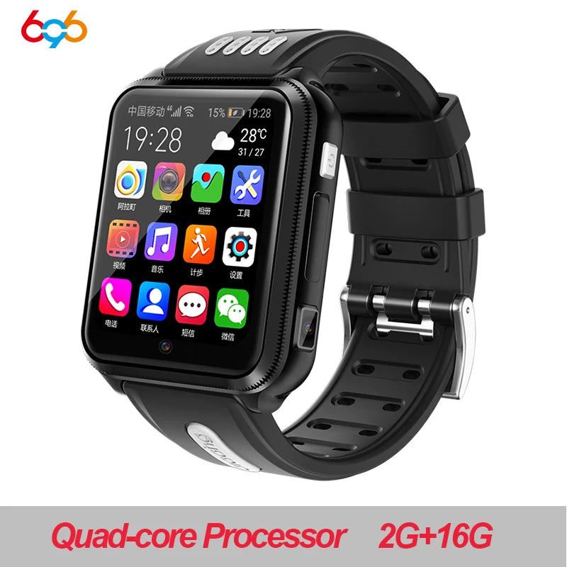 H1/W5 4G GPS Wifi location Student/Kids Smart Watch Phone android system clock app install Bluetooth Smartwatch 4G SIM Card Gift Oasis Select ALDH1 16G bk gray Add 32G TF Card