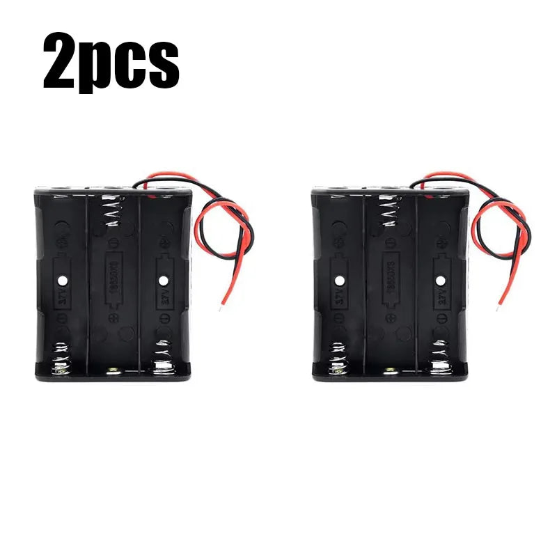 1/2pcs Black Plastic DIY Battery Storage Case Clip Holder Container 1 2 3 4 Slot 18650 Battery Storage Box Case Wire Lead Pin Oasis Select 2pcs-C