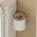 No Drill Wall Mounted Stainless Steel Toilet Paper Holder, Space Saving Bathroom Tissue Rack for Indoor and Outdoor Use Oasis Select white