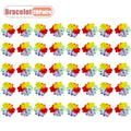 1-40PCS Faux Flower Headband and Wristband Set Multicolor Festive Party Dance Floral Crown Corsage for Women Girls Cosplay Oasis Select Bracelet-20Pairs