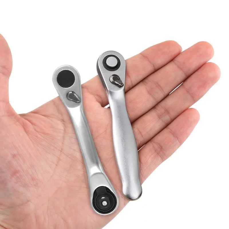 1Pcs Mini Double Headed Ratchet Wrench 1/4 Inch Drive Socket Screwdriver Bit Driver Quick Release Ratchet Wrench Hand Tools Oasis Select