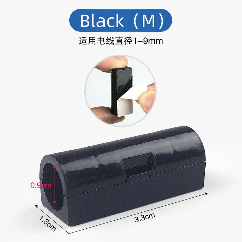 USB Cable Organizer Clips Wire Winder Holder Earphone Mouse Cord Clamp Protector Management Adhesive Hooks Desk Home Supplies Oasis Select 20PCS Black M