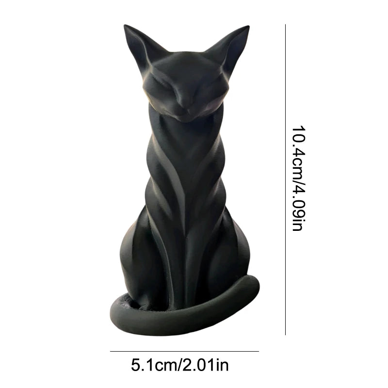 Elegant Cat Sculpture With Stripes Cat Figurine Indoor/Outdoor Home Decor Charming Cat Statue Desks Bookshelves Ornament Oasis Select