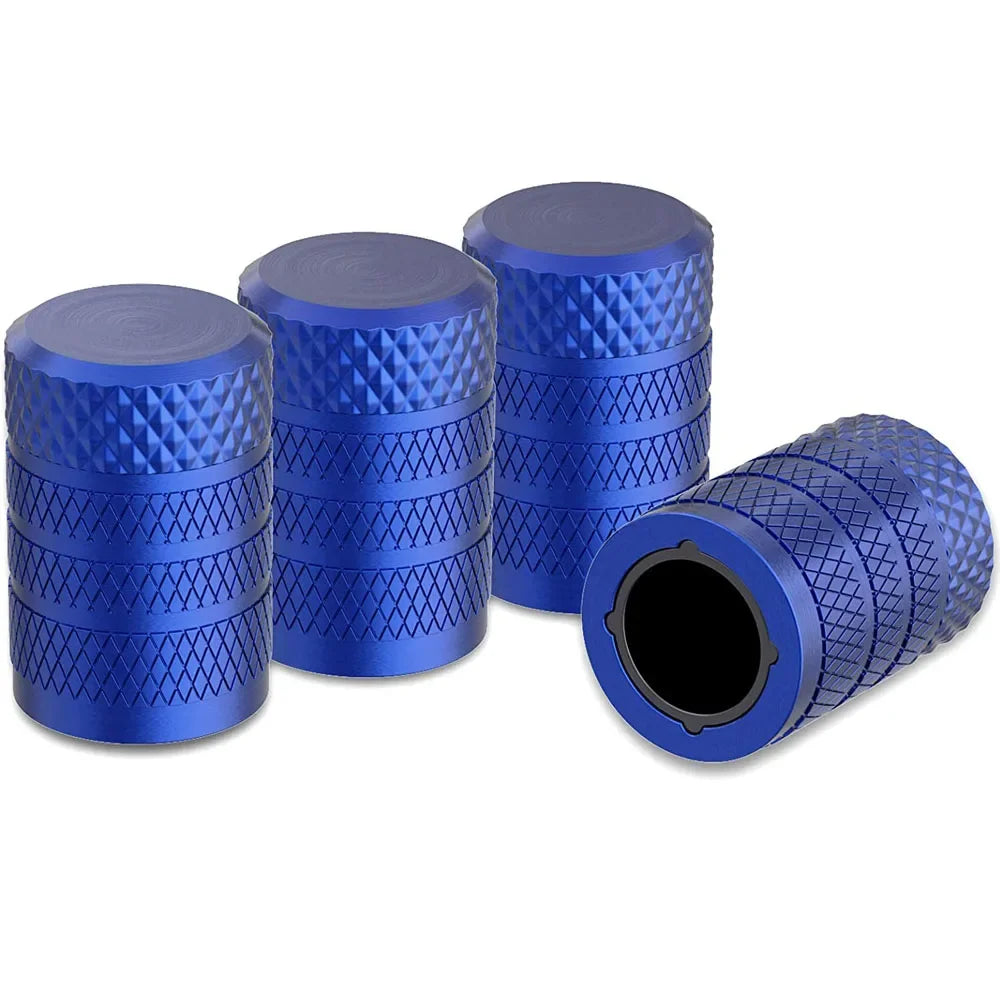 Tire Valve Stem Caps 4pcs Aluminum Tire Valve Cap Set Corrosion Resistant Stem Covers for Cars Trucks Motorcycles SUVs and Bikes Oasis Select Blue