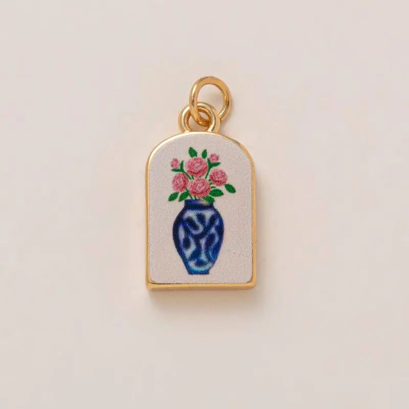 Simple And Versatile Color Blocking Butterfly Love Flower Diy Pendant Accessories Gold-Plated Color Preservation Oasis Select A20