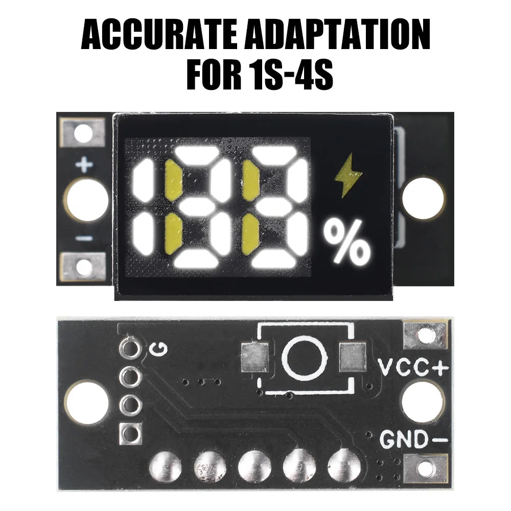 1S-4S 3.2V LiFePO4 Battery Power Display Module 3-12.8V Digital Percentage Indicator Board Battery Capacity Indicator Module Oasis Select