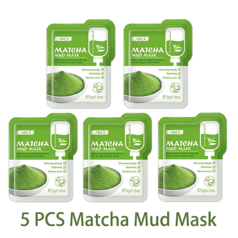 LAIKOU Sakura Sleeping Face Mask – Hydrating 5pcs Set Sleeping Face Mask Oasis Select Matcha