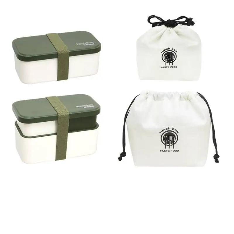 Japanese Stackable Bento Box with Cutlery | Microwave Safe