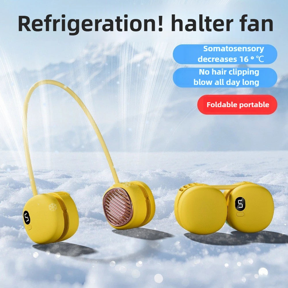 URGGU Leafless Neck Fan – 5-Speed, 360° Airflow, Rechargeable
