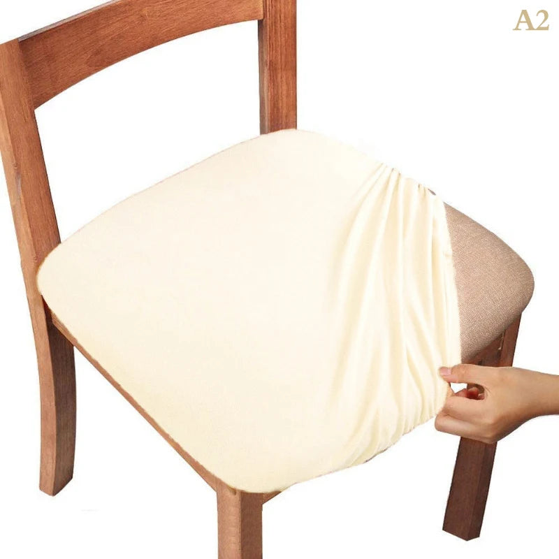 Dining Room Chair Cover Seat Covers Spandex 13solid Colors Removable Washable Elastic Cushion Covers For Home Oasis Select Beige