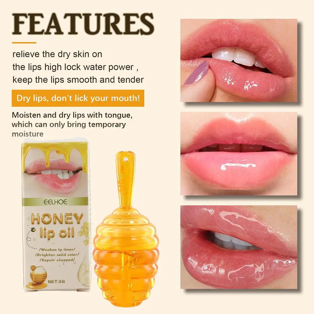Eelhoe Honey Lip Oil – Hydrating Overnight Lip Balm & Gloss 5g Honey Lip Oil Oasis Select
