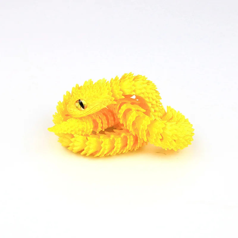 Snake Sculpture Articulated Snake Decor Articulated Snake Figurine with Movable Joints 3d Printed Model for Home for Bookshelf Oasis Select Gold