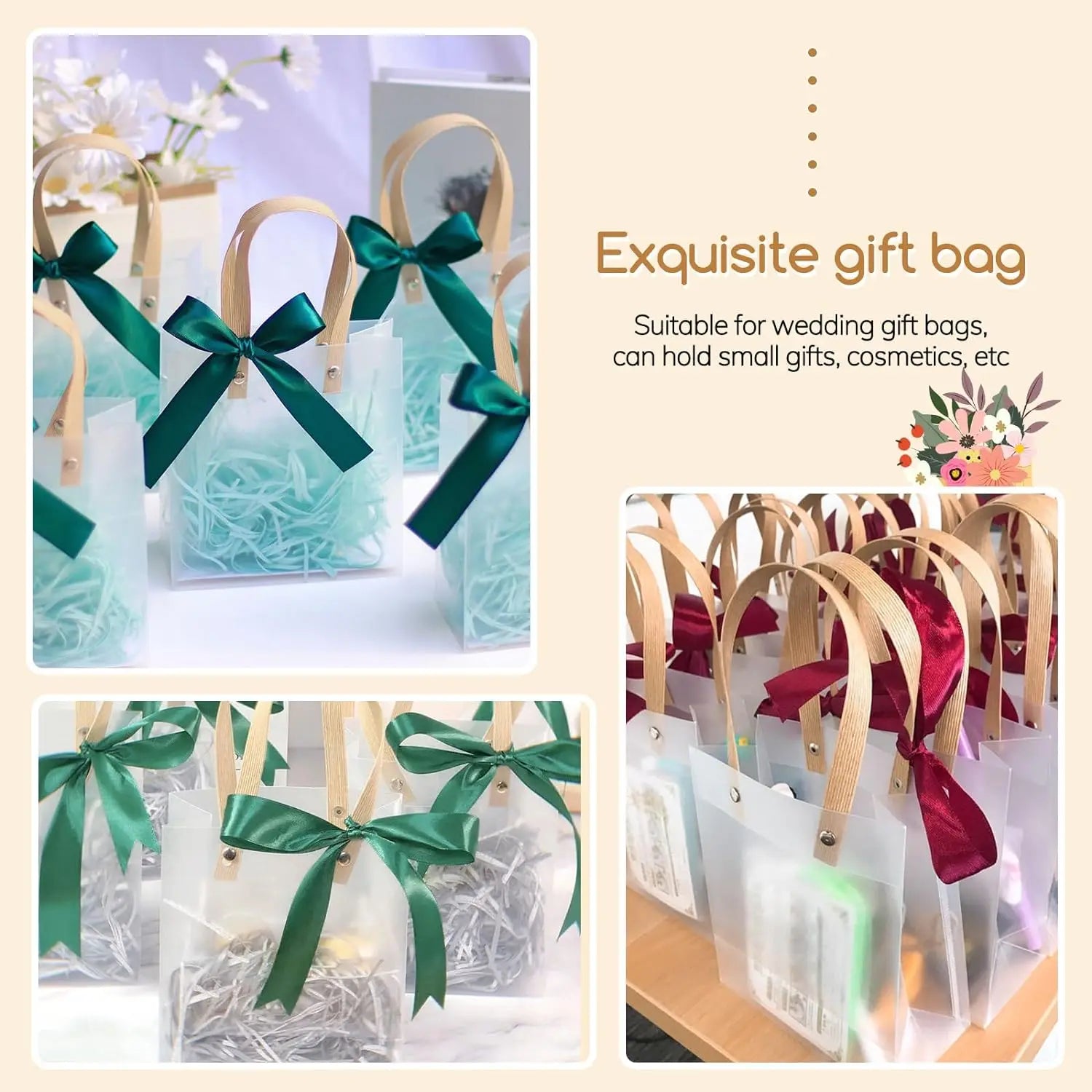 20PCS Holiday gift bag Eco-friendly Companion Gift Candy Bagholiday gift Birthday gift bag, anniversaries，Frosted Tote Bag Oasis Select