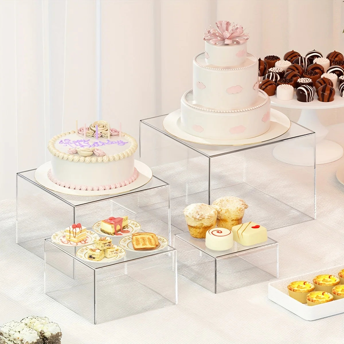 6pcs cake and dessert display stand stackable to save space suitable for party booths kitchen jewelry buffet stand brackets Oasis Select