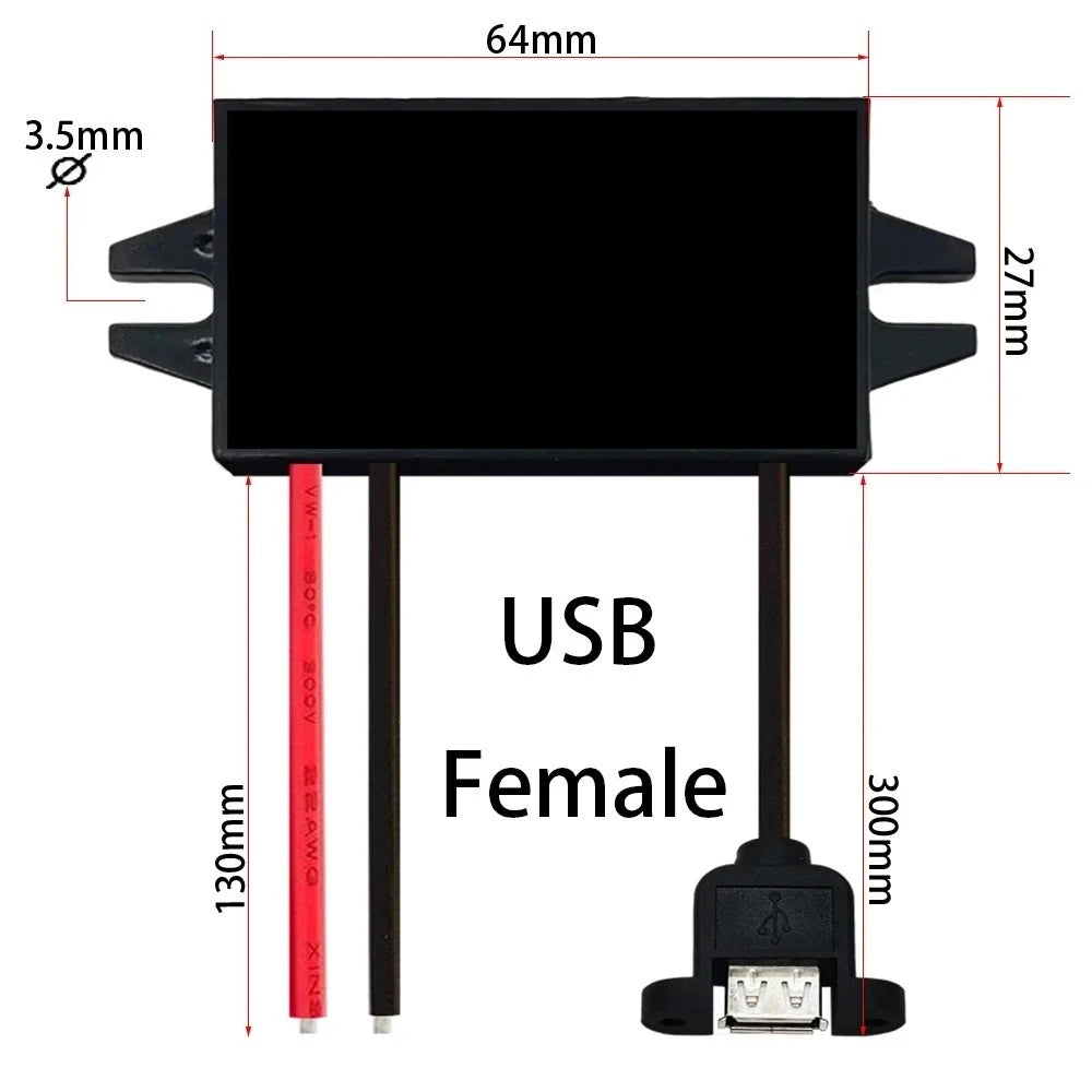 12V24V to 5V 3A 15W DC-DC Step Down Buck Converter Power Supply Module for Car Male Female USB Mini USB Micro USB Adapter Oasis Select Single- ear USB 12V24V 5V3A