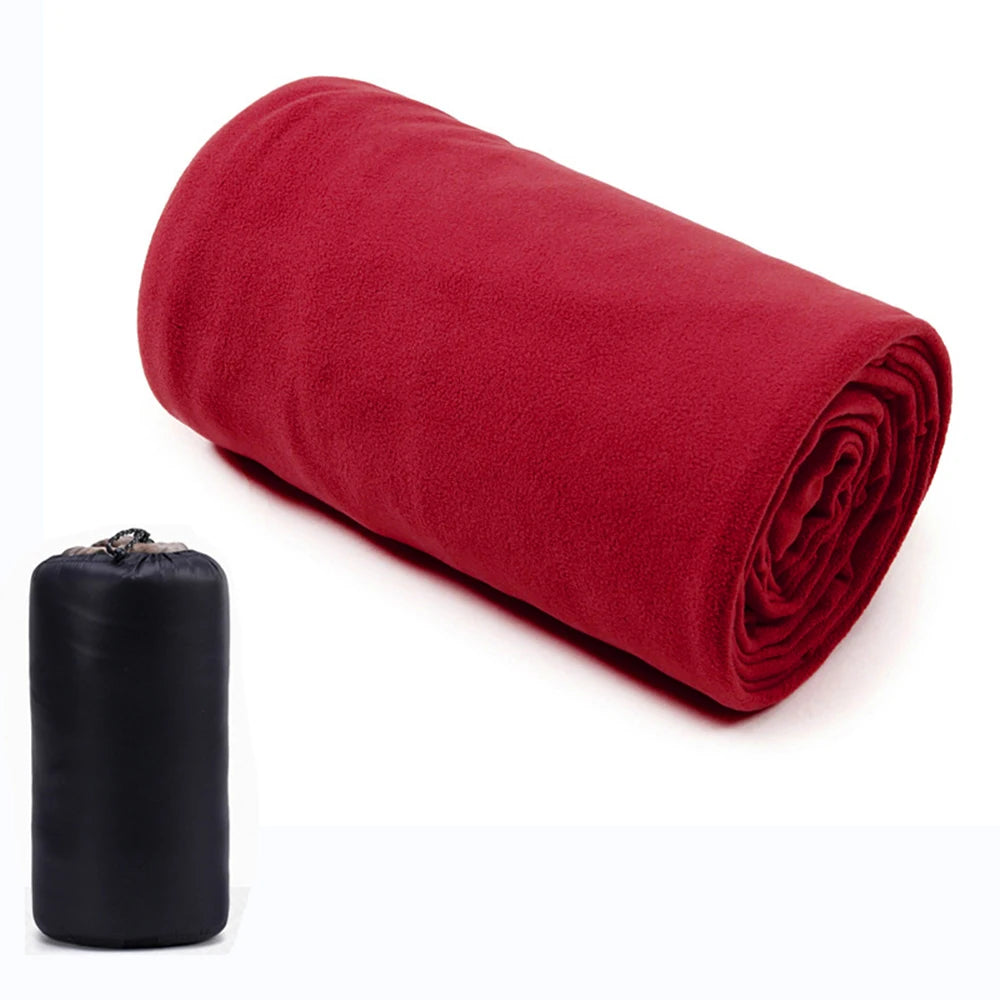 Soft Fleece Sleeping Bag Liner Camping Blanket Ultra-light Outdoor Travel Sheets Tent Bed Warm Sleeping Bag Oasis Select Red