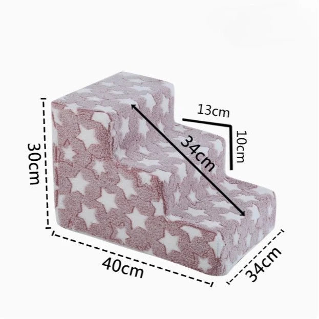 Pets Star Steps Foam Dogs Secure Stairs 3/4 Ramps Non-Slip Pets Steps for Protect Older Dogs Pets with Joint Pain Sofa Bed Ladde Oasis Select 3S pink