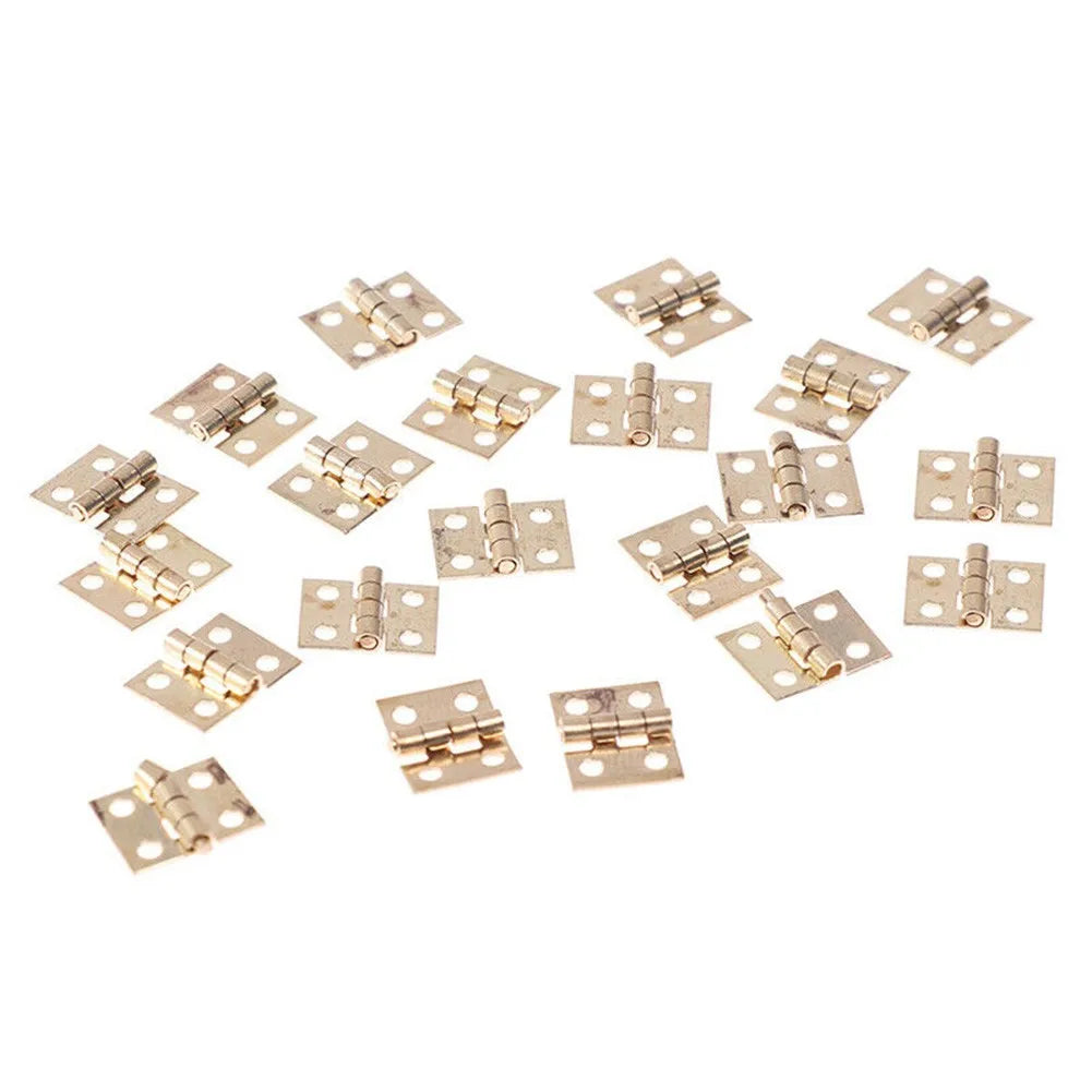50pcs Mini Brass Hinges for Jewelry Boxes, Cabinets & Crafts Mini Brass Hinges Oasis Select
