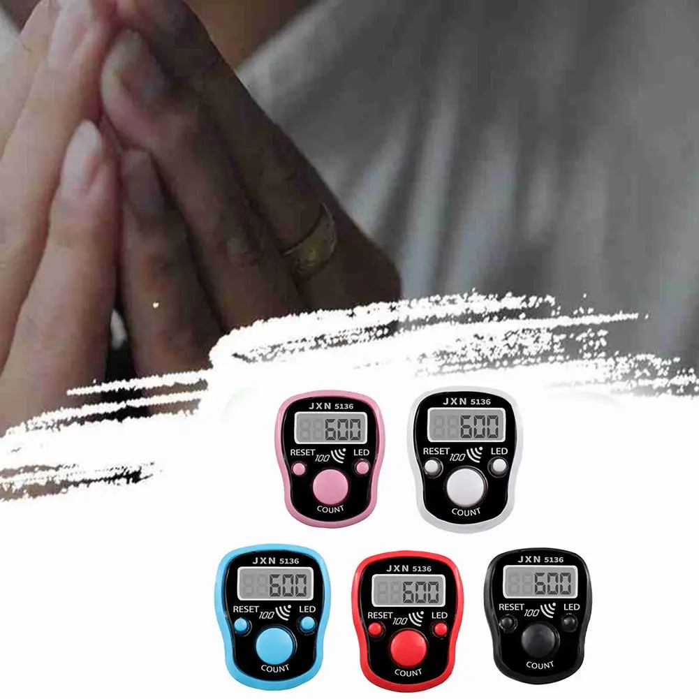 Mini Point Marker and Row Finger Meter LCD Digit Tally Counter Finger Digital Bead Timer Hand Tally Counter Clicker Oasis Select