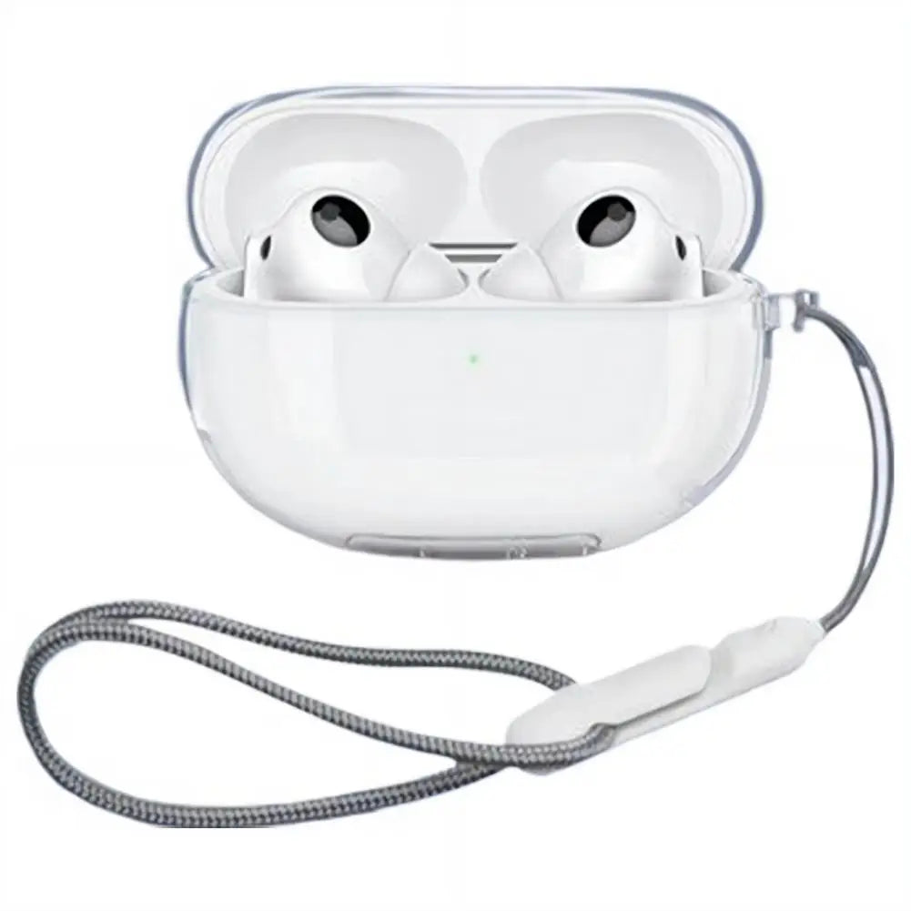 Soft Transparent Headphone Cover For Air Pods 4 TPU Protective Cover With Hook Strap Shockproof Anti Scratch Earphone Cover Oasis Select
