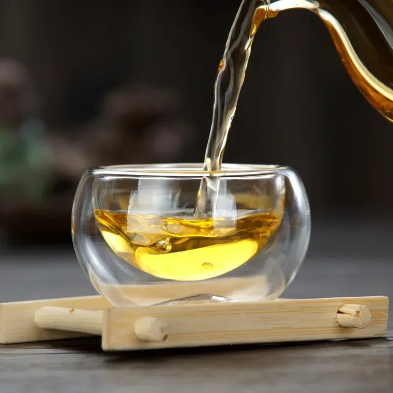 50ml 4/6pcs Glass Teacup Tea Infuser Teaware Heat Resistant High Temperature Explosion Proof Coffee Water Mug Drinkware Tea Set Oasis Select
