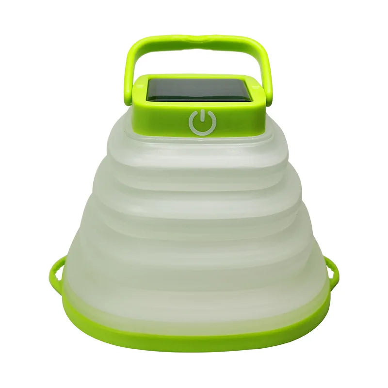 Outdoor Portable USB Charging Folding LED Camping Light, Solar Camping Light, Retractable Hanging Silicone Tent Light Oasis Select Warm white green