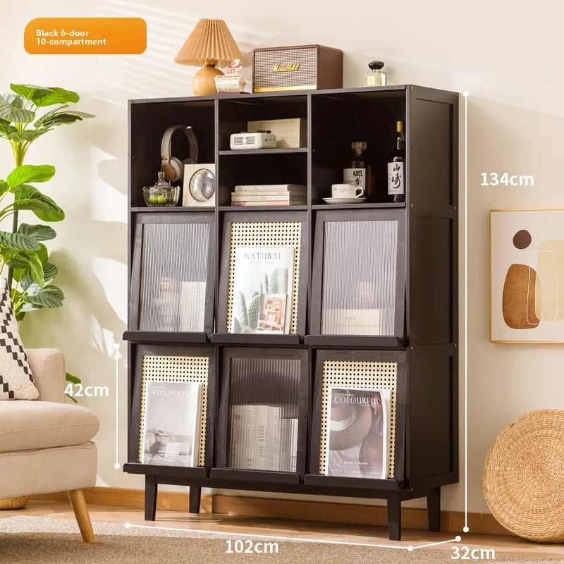 Medieval magazine rack Floor-to-ceiling newspaper and newspaper storage rack Children's exchange rack Against the wall Brochure Oasis Select Black 3-6