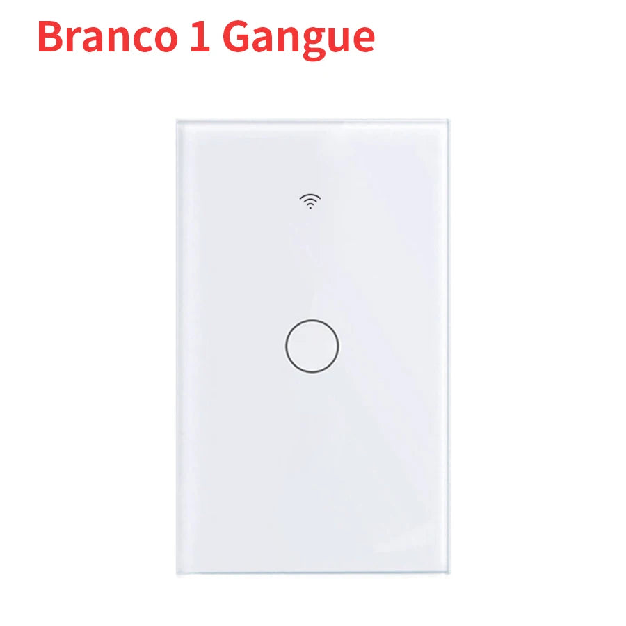 Tuya WiFi Touch Wall Smart Switch 1/2/3 Gang Light Switch Without Neutral Line Smart Life APP Control Support Alexa Google Home Oasis Select 1gang white