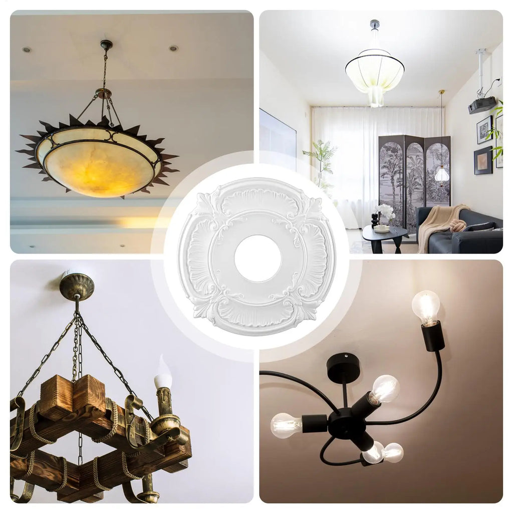 Ceiling Medallions PU Ceiling Medallion For Chandelier Elegant European Safe Decoration For Homeowners Contractors Interior Oasis Select